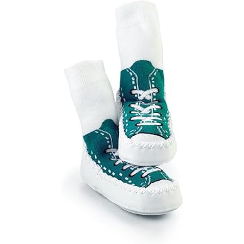 Clever Little Slipper Socks That Keep Toes Warm! Sneakers 6 -12 Months Turq