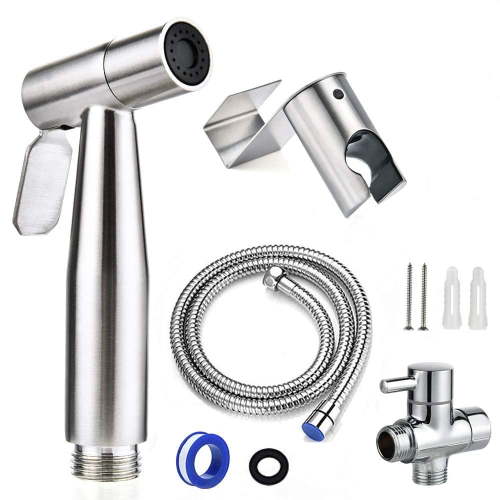 Handheld Bidet Sprayer for Toilet – 7/8" Stainless Steel Diaper Sprayer Kit w/ 48" Hose & Adjustable Pressure Valve, Bathroom Baby Cloth Wash, Pet Shower, Easy Install