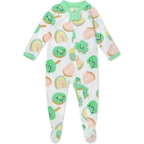 HonestBaby Baby Celebration Sleep & Play Footed One-Piece Pajama Sleeper 100% Organic Cotton
