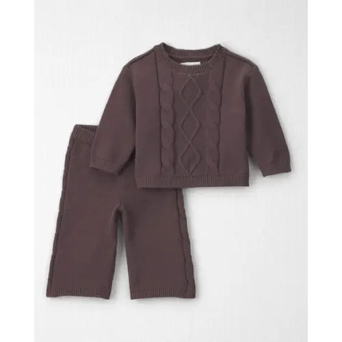 Baby Girl 2-Piece Organic Cotton Cable Knit Sweater Top & Pant Set - Little Planet | Carter's