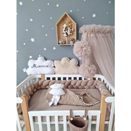 Light Blush pink bed canopy curtains, baby baldachin – KariStudio