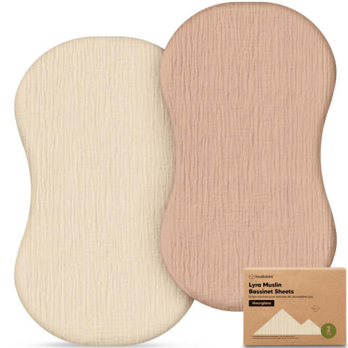 2-Pack Lyra Muslin Bassinet Sheets - Almond / For Halo BassiNest Swivel Sleeper 30x18