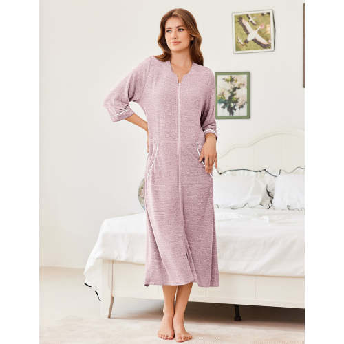 Ekouaer Labor and Delivery Gown for Hospital Short Sleeve Maternity Nursing Dress Nightgown with Button S-XXL