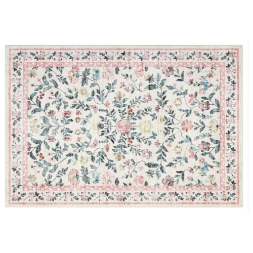 Garvee Pastoral Style Area Rug Ultra Thin Non Slip Stain Resistant Carpet for Home Decor
