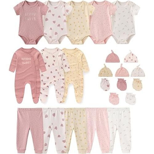 Unisex Baby Boy Girl Bodysuits And Pants Sets 23 pack Cotton New born Clothing Comfort Infant Birthday Outfit
