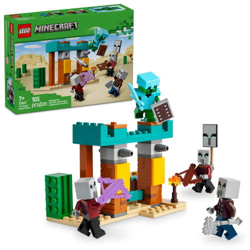 LEGO Minecraft The Illager Desert Patrol Toy Set, 21267 with 4 Figures