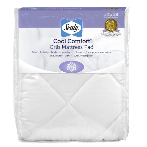 Sealy Cool Comfort Waterproof Fitted Crib and Toddler Mattress Pad Cover Protector
