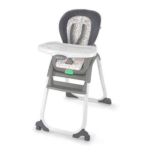 Ingenuity Full Course SmartClean 6-in-1 High Chair – SmartClean EVA Foam, 5 Point Safety Harness, 2 Dishwasher Safe Trays – Slate