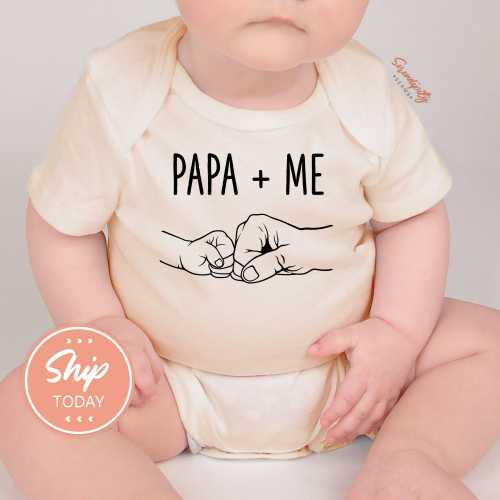 Fist Bump Baby Onesies® Brand, Papa and Me Matching Outfit, Family Baby Bodysuit, Cute Newborn Gift, Infant Clothing(KA-FAM102 Papa)