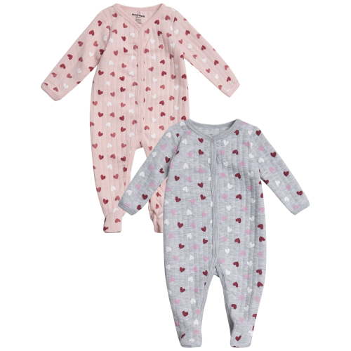 Duck Duck Goose Newborn Baby Girl's Coveralls - 2 Pack Sleep N Play Quilted Baby Onesies (0-9M)