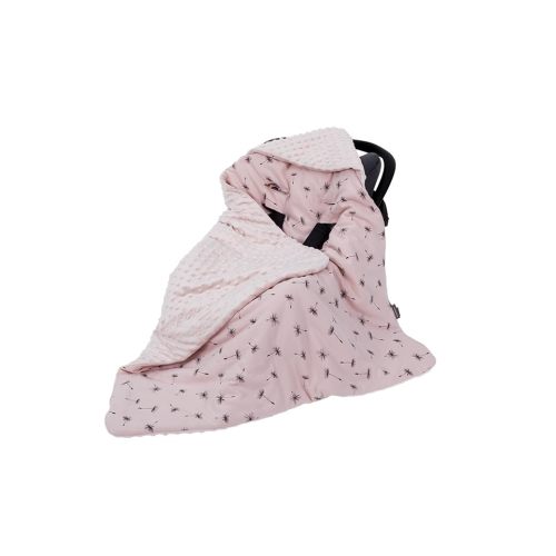 HOUSBAY Baby Blanket Newborn Blanket with Hooded Windproof Go Outside Warm Portable Swaddle Wrap in Basket Baby Safety Seats (Light Pink)