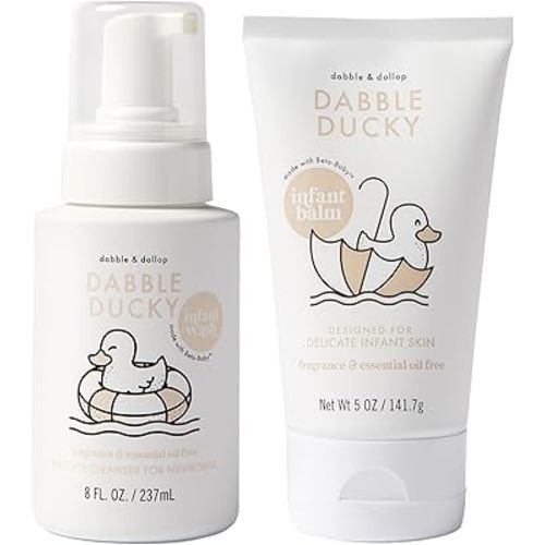Dabble & Dollop Infant Wash & Lotion Bundle – Fragrance-Free, Hypoallergenic, Dermatologist Tested, Vegan & Cruelty-Free, Safe for Newborns (2-Pack)