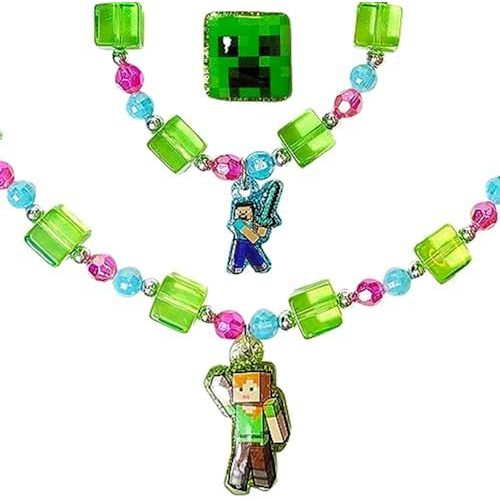 Girls Jewelry Set 3 Piece Princess Toys | Jewelry Set with Beaded Necklace for Gilrs - Toddler Bracelets and Girls Ring | Toddler Girl Toys | Kids Jewelry for Girls | Princess Dress up Ages 3+