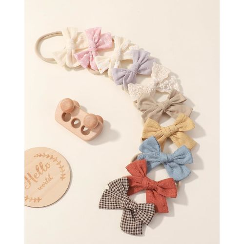 10PCS Baby Girls Headbands Hair Bows
