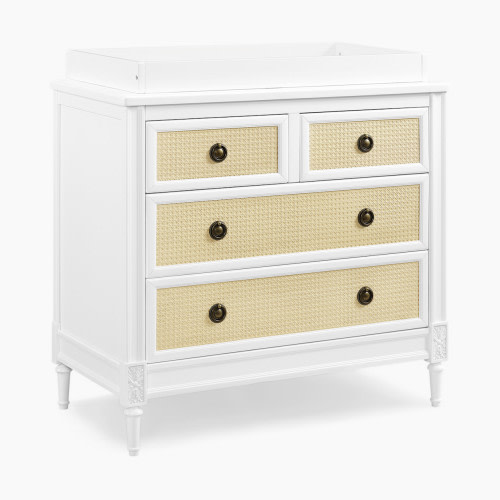 Delta Children Madeline 4 Drawer Dresser with Changing Top - Bianca White/Textured Almond