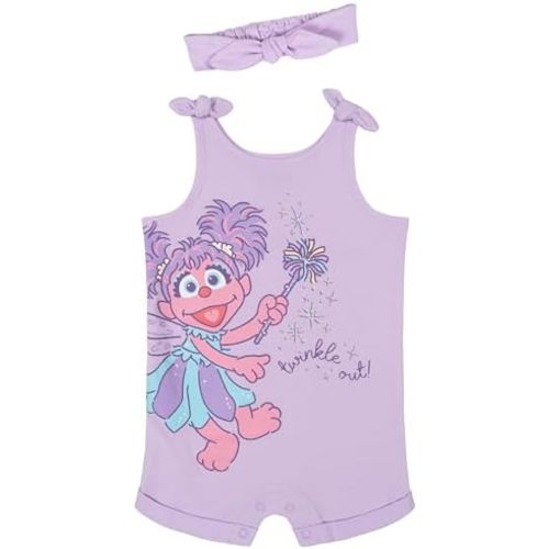 Sesame Street Romper and Headband Outfit Set Newborn to Toddler Sizes (0-3 Months - 5T)