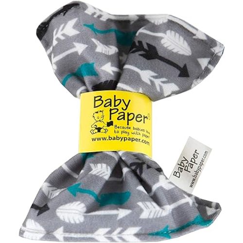 Baby Paper Crinkle Sensory Toy & Teether, Arrows Print, Washable Gift