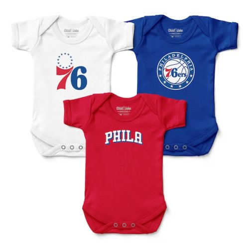 Philadelphia 76ers Chad & Jake Infant Three-Pack Bodysuit Set