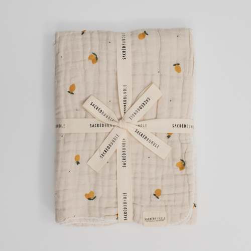 Organic Cotton Baby Blanket Lemons