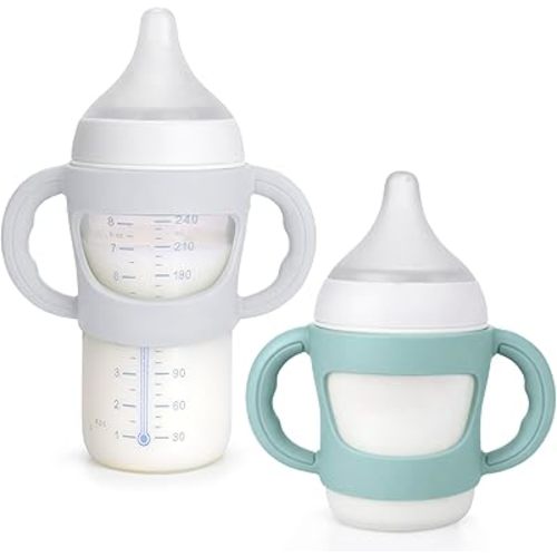 BUSOHA 2 Pack Silicone Sleeves for NUK Silicone Bottle 5oz and 8oz
