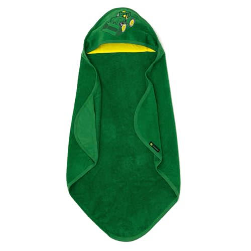 John Deere Tractor Newborn Baby Boys Hooded Towel Green One Size