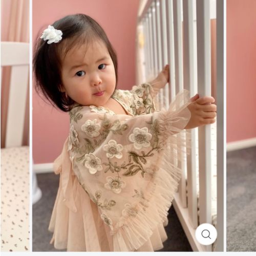 1st Birthday Baby Dress - Beige – Before & Ever