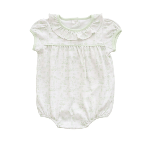 Fairway Toile | Short Sleeve Bubble (Green) – Baby Dunn