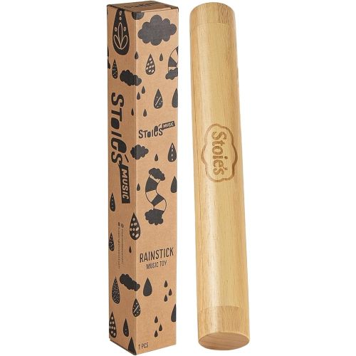 Stoie's 13.8" Wooden Rainstick - Support Auditory Memory, Coordination and Fine Motor Skills - Soft, Calming Sound for Relaxation - Lightweight and Portable - Durable, Kid-Safe Materials