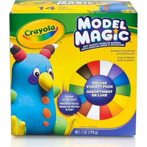 Crayola Model Magic Deluxe Variety Pack (14ct), Stocking Stuffers, Kids Air Dry Clay, 7oz, Bulk Modeling Clay Alternative, Christmas Gifts for Grandkids, Ages 4+