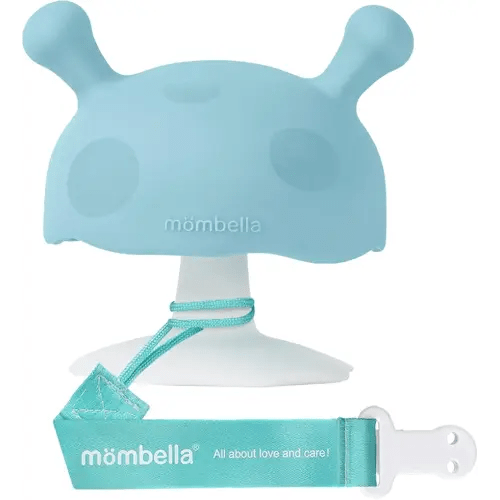 Baby Teething Toys for 3-12 Months+,Silicone Mombella Baby Teether with Suction Base,Soft&Easy to Grasp for Teething Relief,Safe&Comfortable Teether Toys for Sucking Needs,BPA Free (Soft Blue)