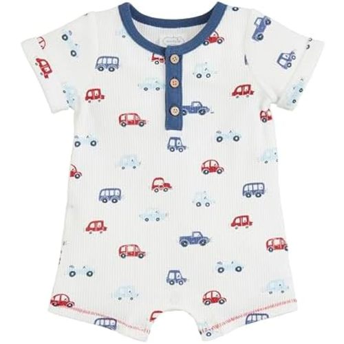 Mud Pie Baby Mud Pie Baby Boy Car Print Romper;