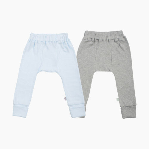 Finn + Emma Organic Cotton Basics Pant (2 Pack) - Blue/Grey, 6-9 Months