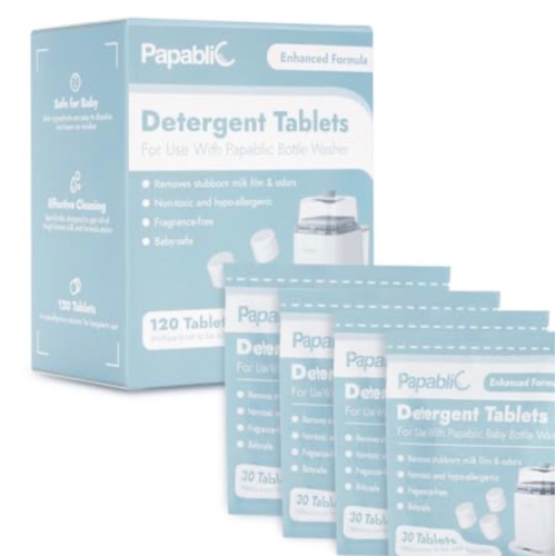 Papablic Official Detergent Deepclean Tablet for Papablic Baby Bottle Washer, 120 Count