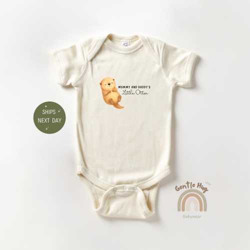 Mommy and Daddy's Little Otter Baby Onesie®, Cute Sea Animal Bodysuit for Baby, Gender Neutral Nature Baby Gift, Ocean Themed Outfit