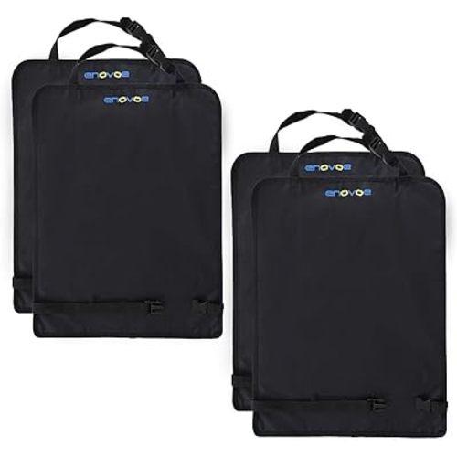 Enovoe Car Seat Protectors for Kids - 4 Pack Premium Quality Car Seat Cover Back Seat Offers Waterproof Protection from Mud and Scratches - 18" x 24" with Adjustable Straps and Games for Kids