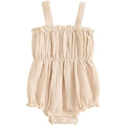 Newborn Baby Girl Summer Sleeveless Bodysuit One Piece Ruffle Strap Romper Playsuit Jumpsuit Clothes 0-24M