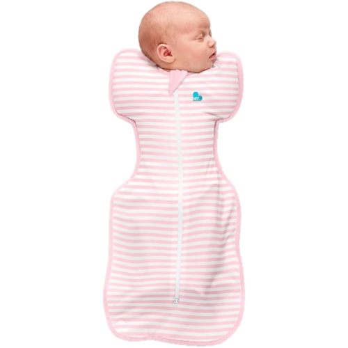 Love to Dream Swaddle UP, 1.0 TOG, Baby Sleep Sack, Self-Soothing Swaddles for Newborns, Improves Sleep, Snug Fit Helps Calm Startle Reflex, Newborn Essentials for Baby, Small 8-13lbs, Stripe Pink