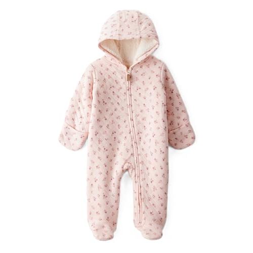 Carter's Baby Girls' and Baby Boys' Newborn-9M Hooded Quilted Pram Sleep & Play