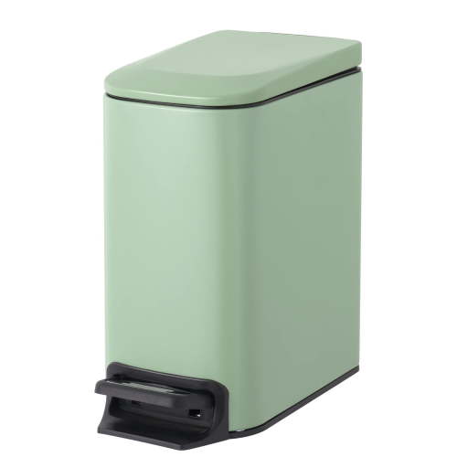 Cesun 1.6 Gallon Small Bathroom Trash Can, Stainless Steel Garbage Bin with Lid, Matte Green