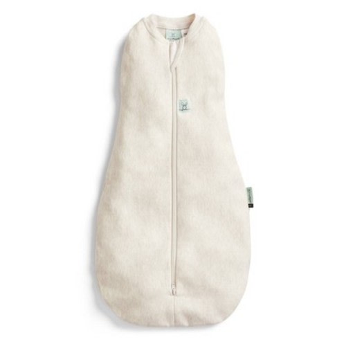 ergoPouch 1.0 TOG Organic Cocoon Swaddle Sack - Oatmeal Marle 0-3m: Sleeveless, Front Full Length Zipper, Jersey, Crew Neckline