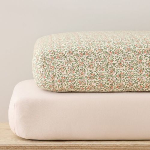 Pink Chicken Floral & TENCEL™ Modal Crib Sheet Bundle