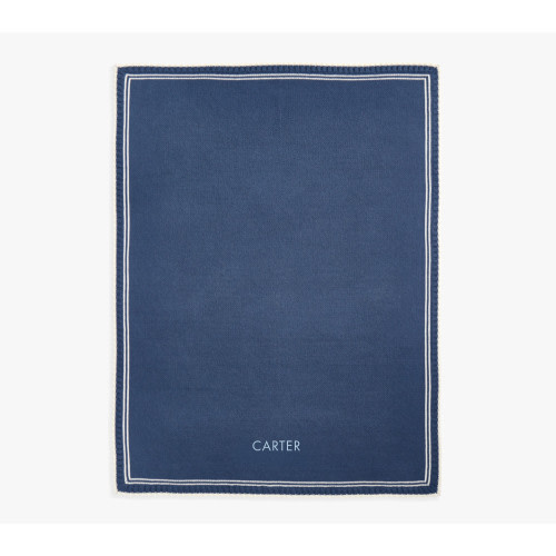 Preppy Soft Touch Knit Border Baby Blanket