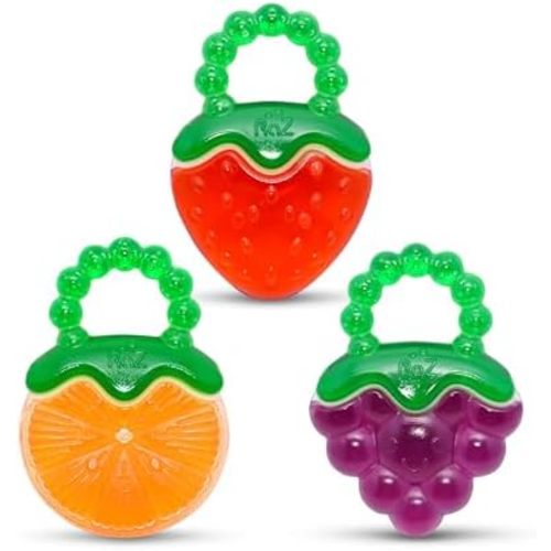 RaZbaby Fruit Koolers 3-Pack Koolers Water-Filled Teethers – Fun Fruit-Inspired Cooling Relief for 3M+ | Safe, BPA-Free Teether that Soothes Tender Gums