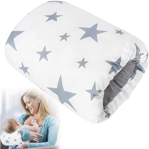 Baby Feeding Arm Pillow,Soft Cotton Bottle Nursing Arm Pillows for Newborn,Breastfeeding Pillows for More Support for Mom and Baby,Portable and Washable,Ergonomic Nursing Essentials(Pentagram)