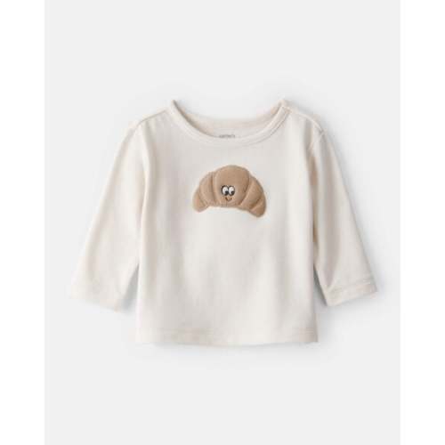 Baby Boy Croissant Long-Sleeve Tee - White | Carter's