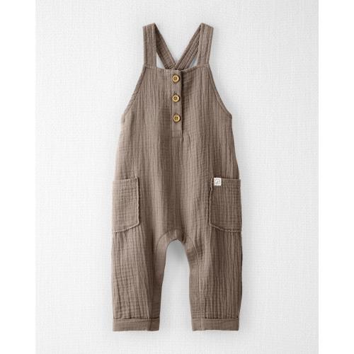 Baby Organic Cotton Gauze Overalls - 6M - Style,Happy Otter