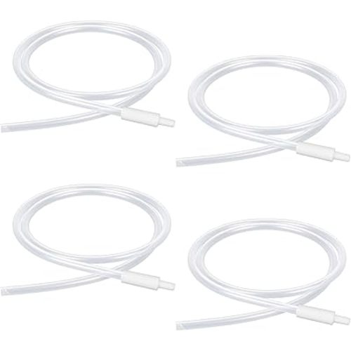 4pcs Replacement Breast Pump Tubing for Elvie Stride, Silicone Hose with Tube Connectors Connect Motor to Breast Shields Easy Cleaning Pump Parts Accessories (Clear)