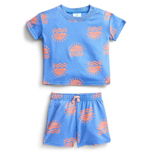 The Lion King Baby Boys Allover Print Short Sleeve Tee and Shorts Set, 2-Piece, Sizes 0/3M-24M