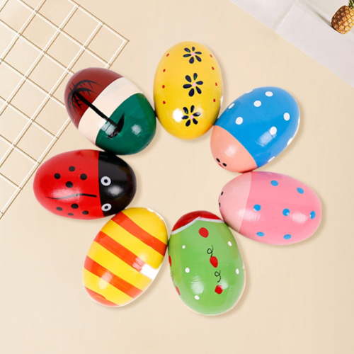 Deal! Wooden Egg Shakers Montessori Maracas Bright Colors Educational For Party Favors Decor Supplies