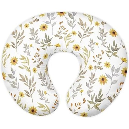 Sunflower Leaves Nursing Pillow Cover Breast Feeding Pillow Support Positioner Lounger Slipcover for Baby Boy Girl Newborn Infant